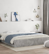 Bettgestell mit Schubladen Betongrau 200x200 cm Holzwerkstoff