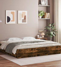 Bettgestell mit Schubladen Räuchereiche 200x200cm Holzwerkstoff