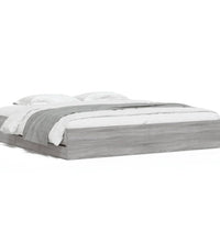 Bettgestell mit Schubladen Grau Sonoma 200x200cm Holzwerkstoff