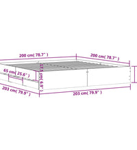 Bettgestell mit Schubladen Grau Sonoma 200x200cm Holzwerkstoff