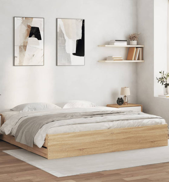 Bettgestell mit Schubladen Sonoma-Eiche 180x200cm Holzwerkstoff