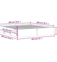 Bettgestell mit Schubladen Betongrau 180x200 cm Holzwerkstoff