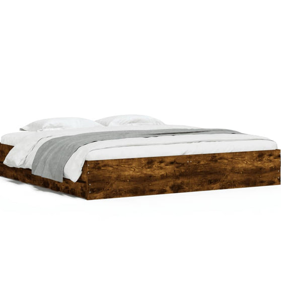 Bettgestell mit Schubladen Räuchereiche 180x200cm Holzwerkstoff