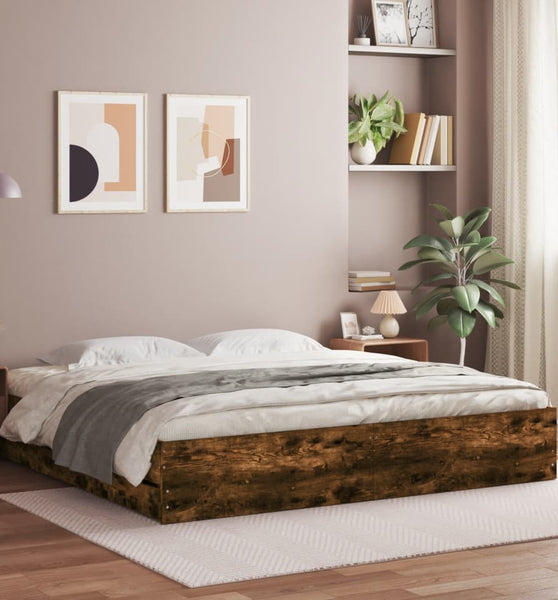 Bettgestell mit Schubladen Räuchereiche 180x200cm Holzwerkstoff