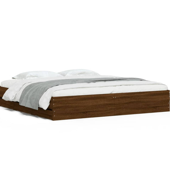 Bettgestell mit Schubladen Braun Eichen-Optik 180x200 cm