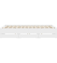 Bettgestell mit Schubladen Weiß 160x200 cm Holzwerkstoff