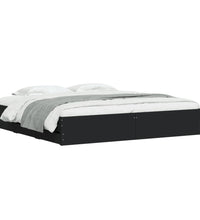 Bettgestell mit Schubladen Schwarz 160x200 cm Holzwerkstoff