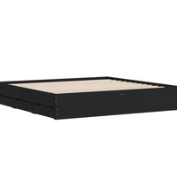 Bettgestell mit Schubladen Schwarz 160x200 cm Holzwerkstoff