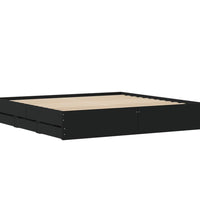 Bettgestell mit Schubladen Schwarz 160x200 cm Holzwerkstoff