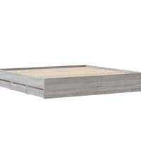 Bettgestell mit Schubladen Grau Sonoma 160x200 cm Holzwerkstoff