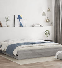 Bettgestell mit Schubladen Grau Sonoma 160x200 cm Holzwerkstoff