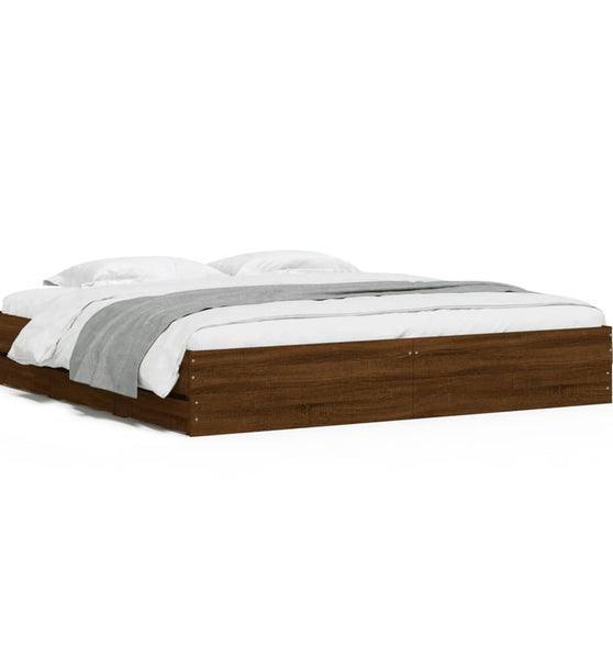 Bettgestell mit Schubladen Braun Eichen-Optik 160x200 cm