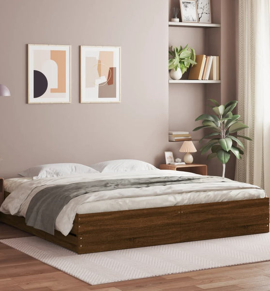 Bettgestell mit Schubladen Braun Eichen-Optik 160x200 cm