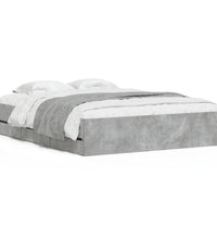 Bettgestell mit Schubladen Betongrau 150x200 cm Holzwerkstoff