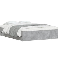 Bettgestell mit Schubladen Betongrau 150x200 cm Holzwerkstoff