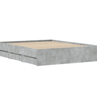 Bettgestell mit Schubladen Betongrau 150x200 cm Holzwerkstoff