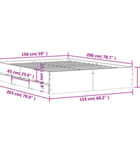 Bettgestell mit Schubladen Betongrau 150x200 cm Holzwerkstoff