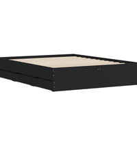 Bettgestell mit Schubladen Schwarz 140x200 cm Holzwerkstoff