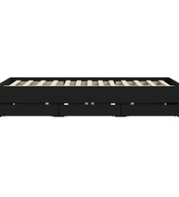 Bettgestell mit Schubladen Schwarz 140x200 cm Holzwerkstoff