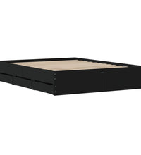 Bettgestell mit Schubladen Schwarz 140x200 cm Holzwerkstoff
