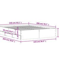 Bettgestell mit Schubladen Schwarz 140x200 cm Holzwerkstoff