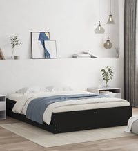 Bettgestell mit Schubladen Schwarz 140x200 cm Holzwerkstoff