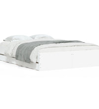 Bettgestell mit Schubladen Weiß 120x200 cm Holzwerkstoff