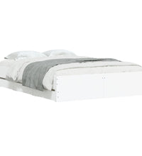 Bettgestell mit Schubladen Weiß 120x200 cm Holzwerkstoff