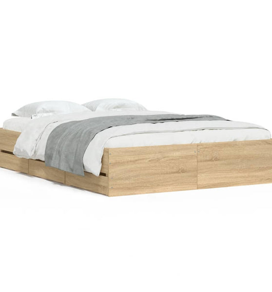 Bettgestell mit Schubladen Sonoma-Eiche 120x200cm Holzwerkstoff