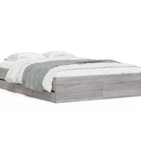 Bettgestell mit Schubladen Grau Sonoma 120x200 cm Holzwerkstoff