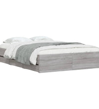 Bettgestell mit Schubladen Grau Sonoma 120x200 cm Holzwerkstoff