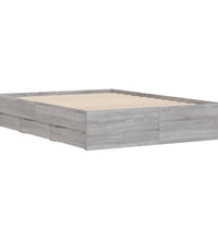 Bettgestell mit Schubladen Grau Sonoma 120x200 cm Holzwerkstoff