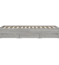 Bettgestell mit Schubladen Grau Sonoma 120x200 cm Holzwerkstoff