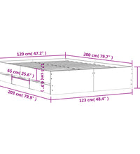 Bettgestell mit Schubladen Grau Sonoma 120x200 cm Holzwerkstoff