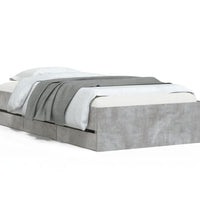 Bettgestell mit Schubladen Betongrau 100x200 cm Holzwerkstoff