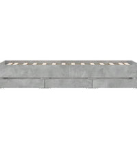 Bettgestell mit Schubladen Betongrau 100x200 cm Holzwerkstoff