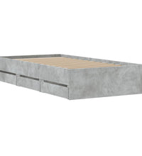 Bettgestell mit Schubladen Betongrau 100x200 cm Holzwerkstoff