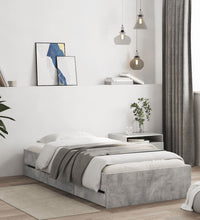 Bettgestell mit Schubladen Betongrau 100x200 cm Holzwerkstoff