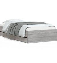 Bettgestell mit Schubladen Grau Sonoma 100x200 cm Holzwerkstoff