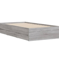 Bettgestell mit Schubladen Grau Sonoma 100x200 cm Holzwerkstoff