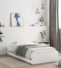 Bettgestell mit Schubladen Weiß 90x200 cm Holzwerkstoff