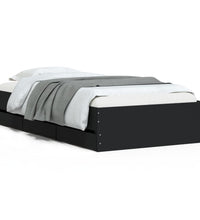 Bettgestell mit Schubladen Schwarz 90x200 cm Holzwerkstoff