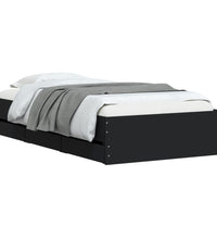 Bettgestell mit Schubladen Schwarz 90x200 cm Holzwerkstoff