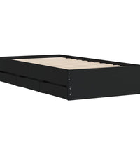 Bettgestell mit Schubladen Schwarz 90x200 cm Holzwerkstoff