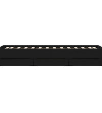 Bettgestell mit Schubladen Schwarz 90x200 cm Holzwerkstoff