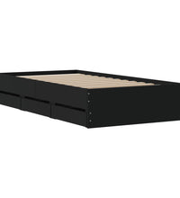 Bettgestell mit Schubladen Schwarz 90x200 cm Holzwerkstoff