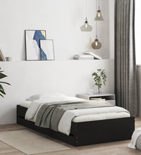 Bettgestell mit Schubladen Schwarz 90x200 cm Holzwerkstoff