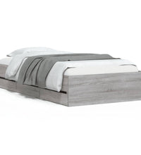 Bettgestell mit Schubladen Grau Sonoma 90x200 cm Holzwerkstoff