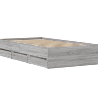 Bettgestell mit Schubladen Grau Sonoma 90x200 cm Holzwerkstoff
