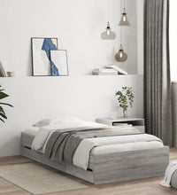 Bettgestell mit Schubladen Grau Sonoma 90x200 cm Holzwerkstoff